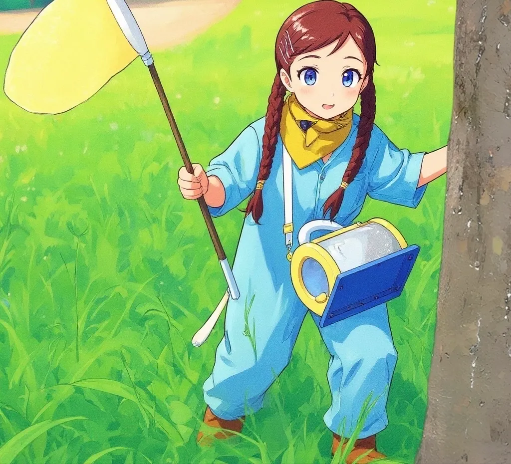 彼女は他の子供達と違いセミの幼虫を探していた — マーシーさんのAIイラスト