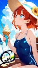 真夏のオアシス — たまごさんのAIイラスト