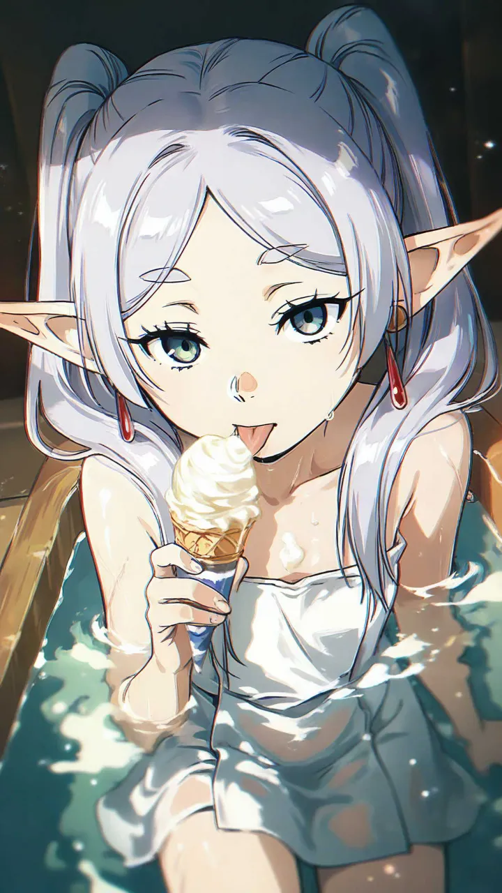 お風呂　氷食のフリーレン