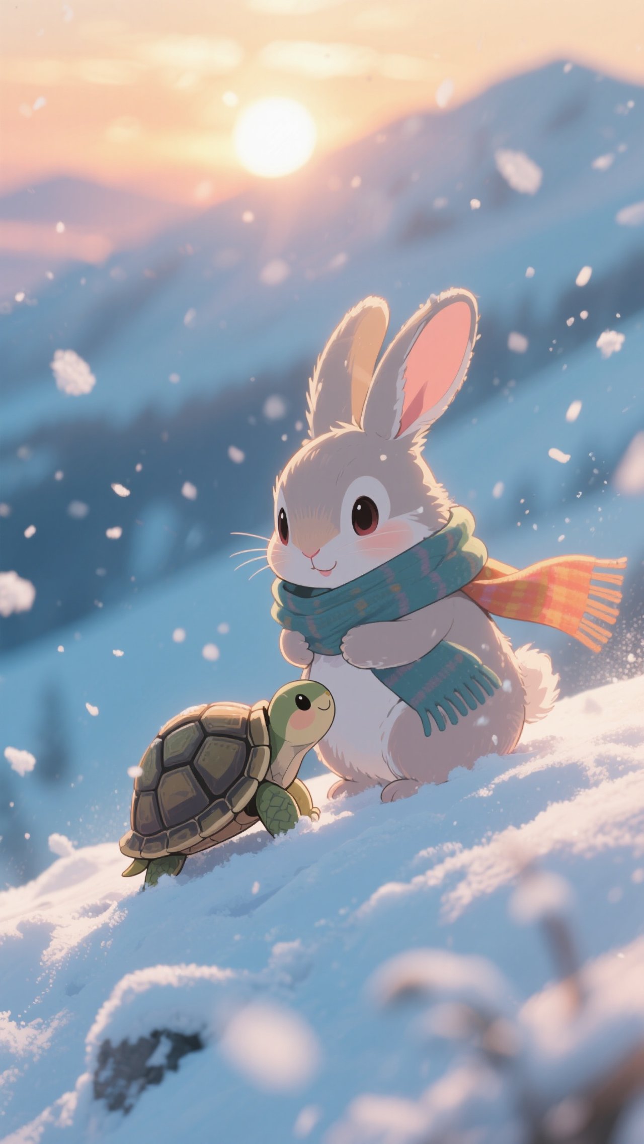 雪降る丘で