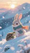 雪降る丘で