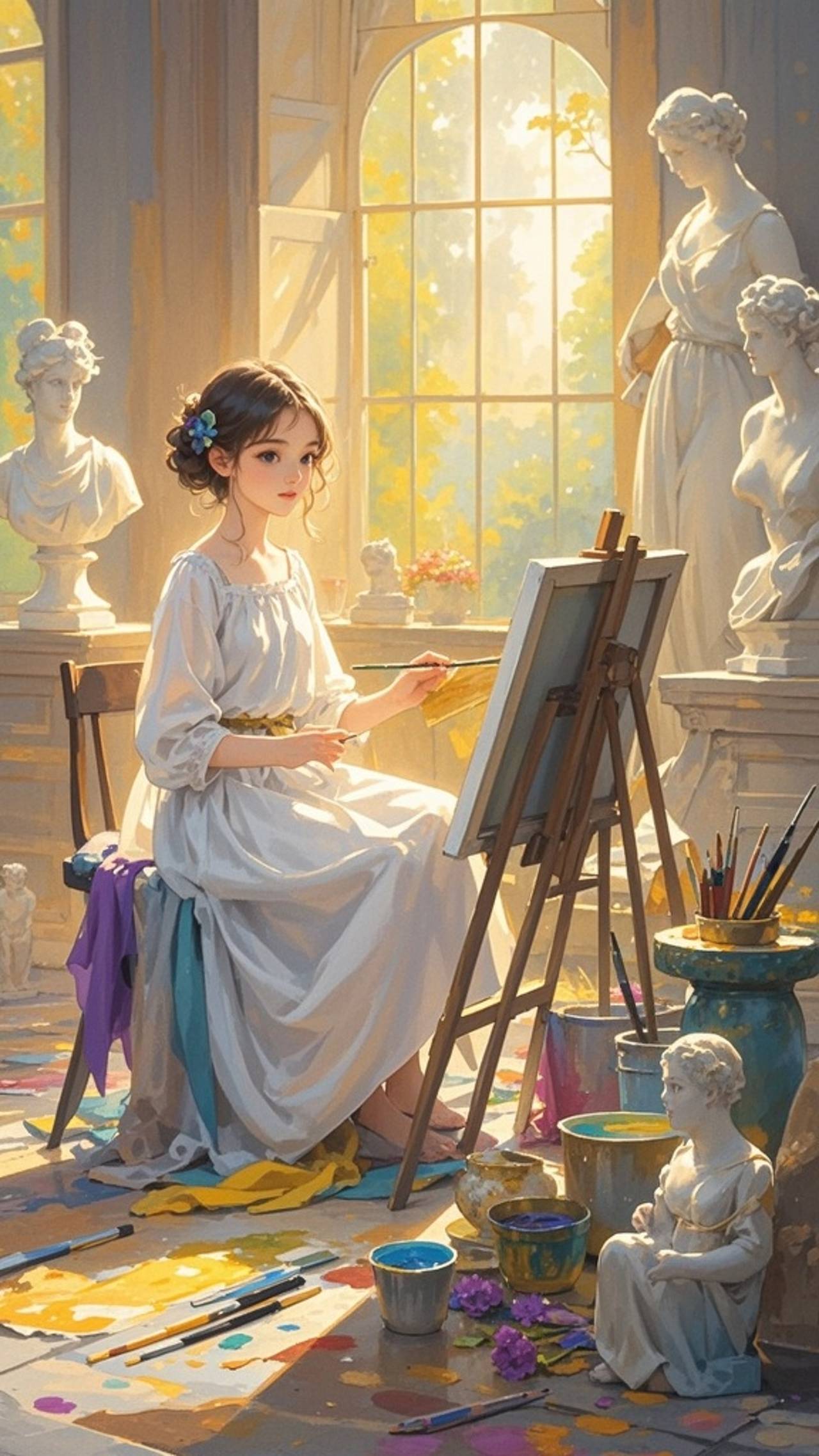 The girl in the studio