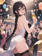 「穂蔵 灯子(ほのぐら とうこ)」一周年パーティーに参加する — パーティードレスイラストのAIイラスト|SUPPART