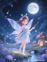 星屑と月光に包まれた妖精の国 — mamamiさんのAIイラスト