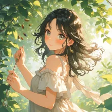 蝉取り·網を手に夏の木立 の投稿作品