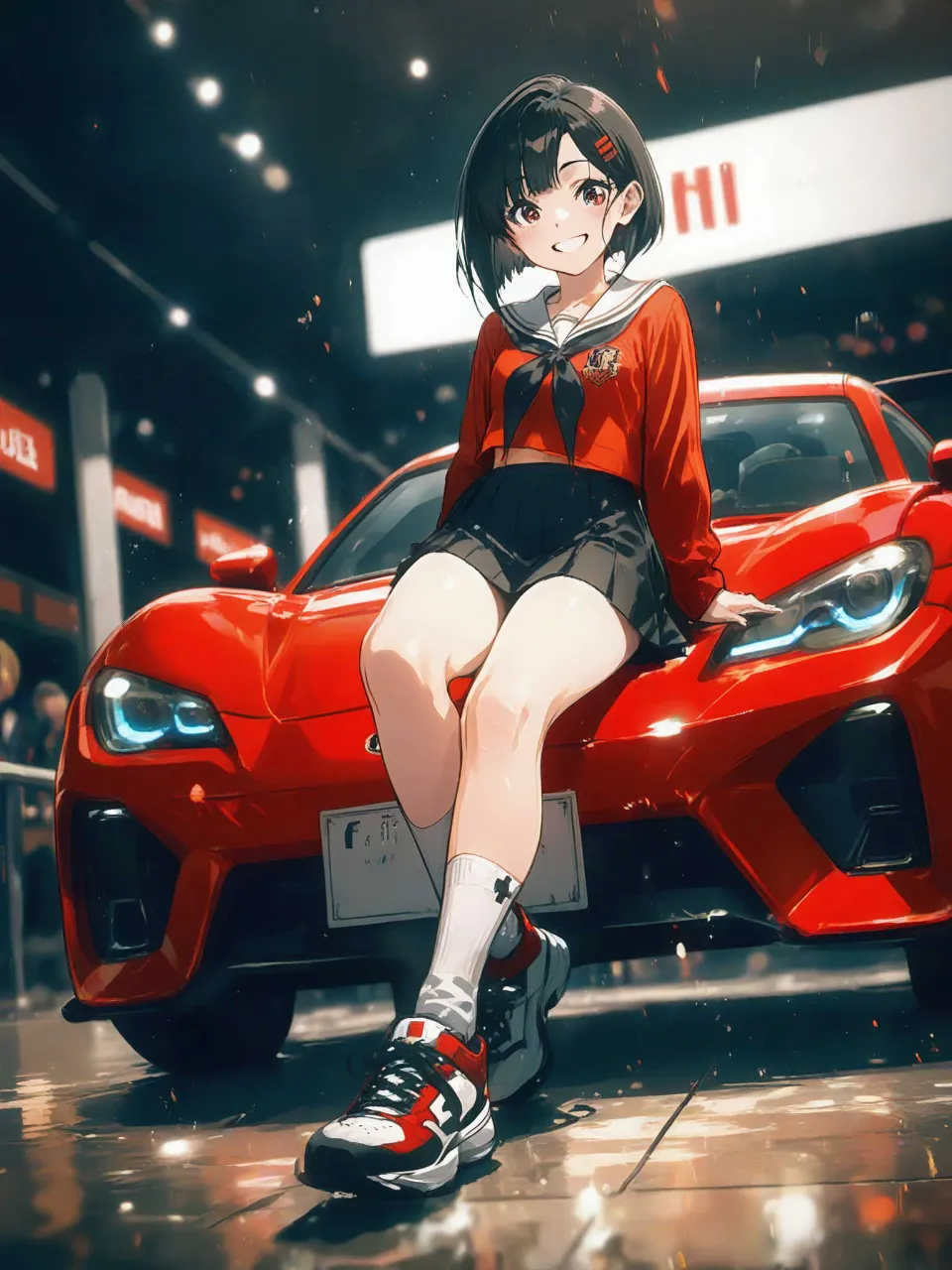 憧れの車とツーショット — 松ちゃんさんのAIイラスト