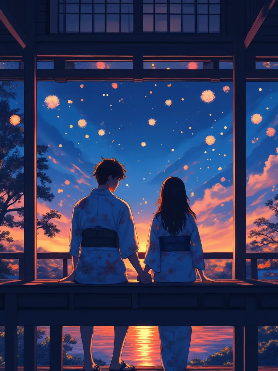 秘密の花火大会 — ASAさんのAIイラスト
