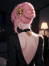 暗い部屋に薔薇が