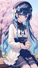桜と💙 — WhitebearさんのAIイラスト