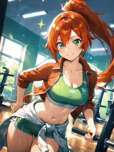 真夏の体育会系女子·汗がきらめく、健康美 の投稿作品