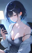 夜ふかしの原因はもち携帯いじり — ツナおにぎり💖さんのAIイラスト