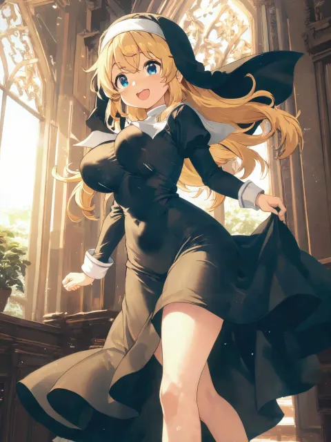 身体の線が出る修道服、官能的 - 巫女 vs シスター