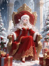 Glamorous Santa Queen in Velvet Throne — kaoriさんのAIイラスト