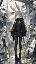 獣が狙う鏡の迷宮 — リトルさんのAIイラスト