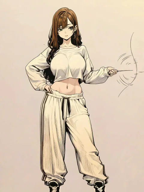 胸が大きい美女、扇情的な体、ブカブカのスウェット
