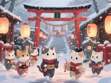 初詣ペタペタ🐾🐾