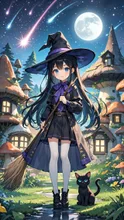 黒髪魔女娘💕🍄のお家に住んでるの❤️ — りゆさんのAIイラスト