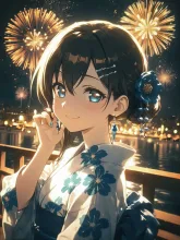 夏祭りの結衣。