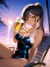 ビアガーデン·夏の夜のほろ酔い の投稿作品