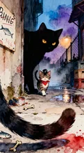 イキり子猫、親分つき