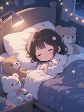 ぬいぐるみとおやすみ
