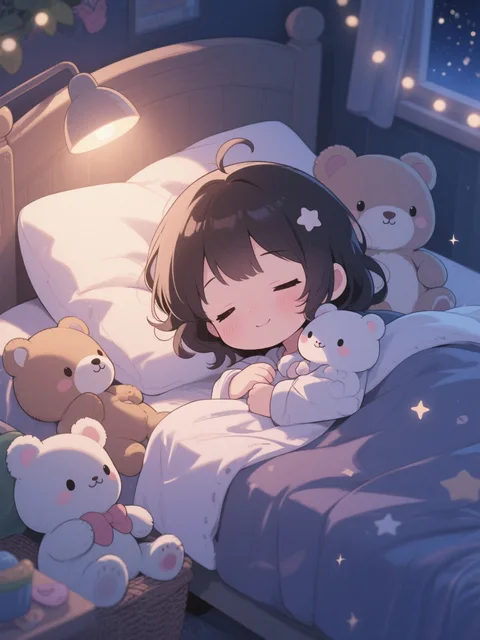 ぬいぐるみとおやすみ