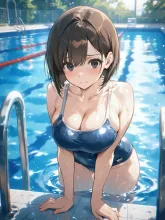 「つ、疲れたよ…」 — 水着・ビキニのAIイラスト|SUPPART