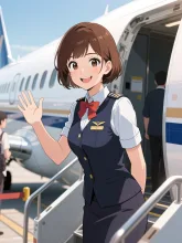 フライト前のCA③ — スチュワーデスイラストのAIイラスト|SUPPART