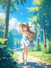 蝉取り·網を手に夏の木立 の投稿作品