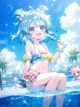 アイスキャンディーと夏の女性·初夏チャレンジ の投稿作品