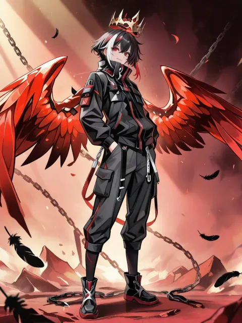 a twelve year old boy with… - 天使 vs 悪魔