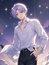 Ethereal Nagisa Kaworu: A Starry Portrait