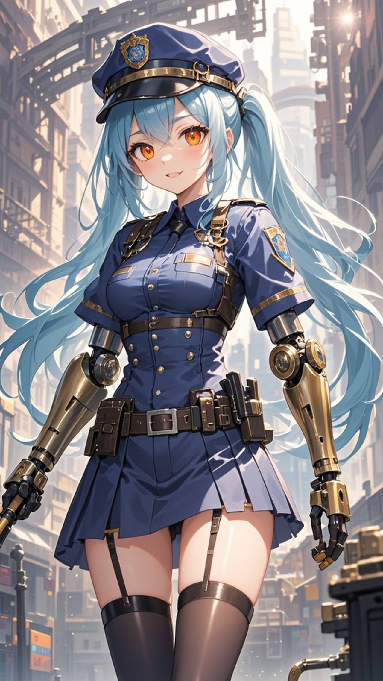 蒸気都市の警官 — xiungetuさんのAIイラスト