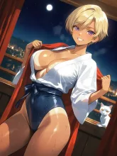 エリザベス・ローゼンクロイツ・安倍の温泉合宿 — 温泉イラストのAIイラスト|SUPPART