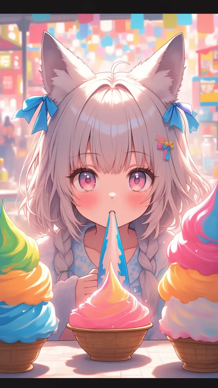 星降るかき氷・狐娘