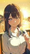 アイスキャンディーと夏の女性·初夏チャレンジ の投稿作品
