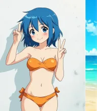 オレンジビキニの少女