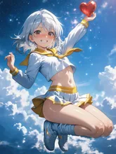 天翔るバレンタイン!空飛ぶセーラー服娘…黄 — セーラー服のAIイラスト|SUPPART