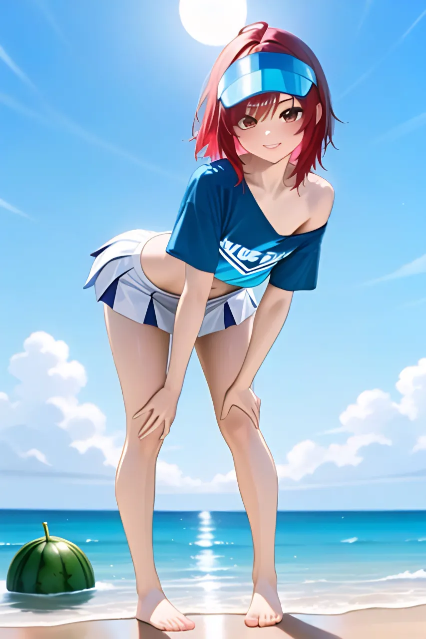 青い空と白い雲と海と西瓜とチアガール…赤