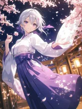 桜の下で舞う