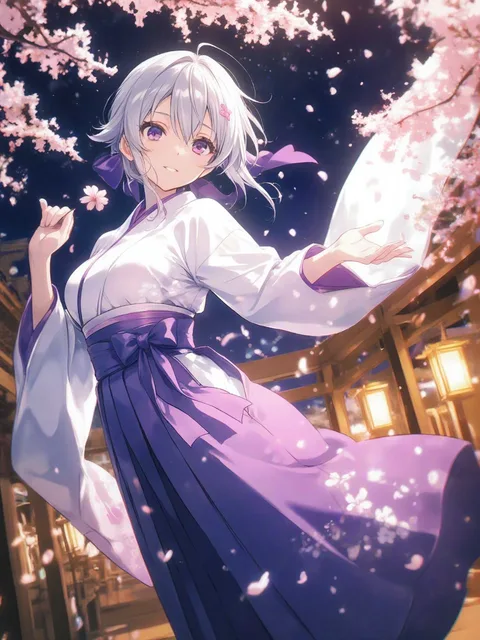 桜の下で舞う