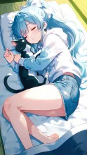 お昼寝タイム水色ちゃん