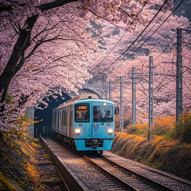 電車の通る風景