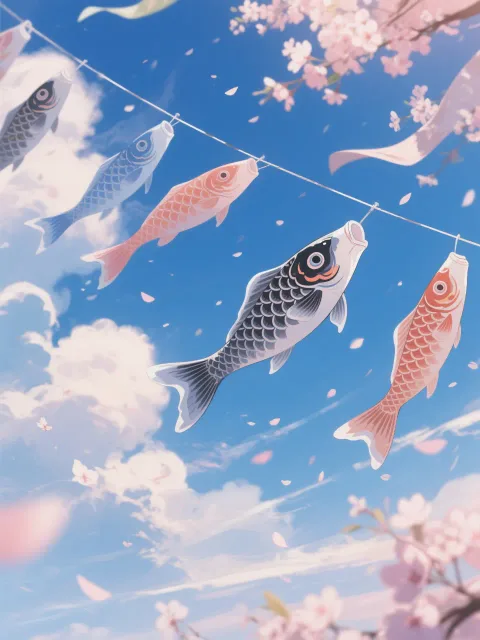 空を泳ぐ鯉のぼり