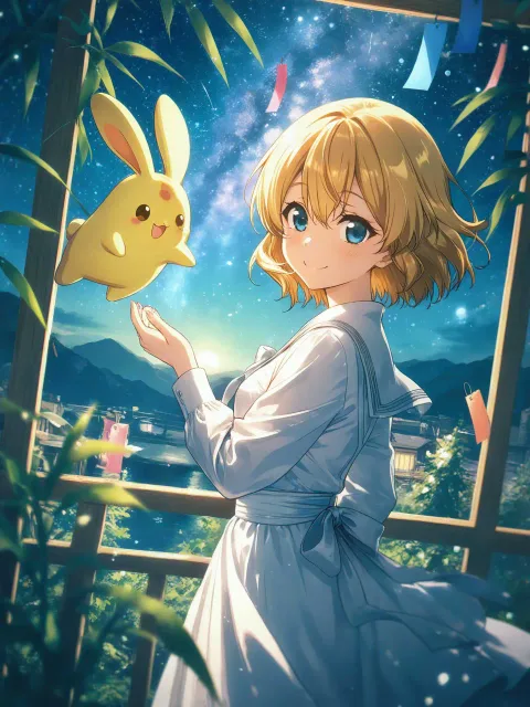 七夕と少女