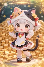 コインの山を招いたニャン🐾
