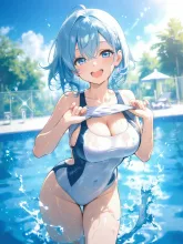真夏の競泳水着·水しぶきと、まぶしい青春 の投稿作品