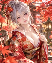 紅葉狩り·赤く染まる山道で の投稿作品