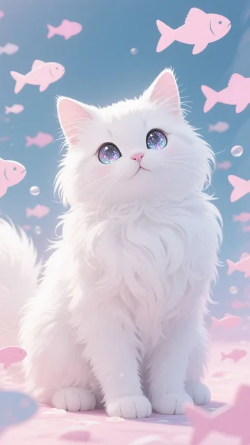 毛長な白猫ちゃん