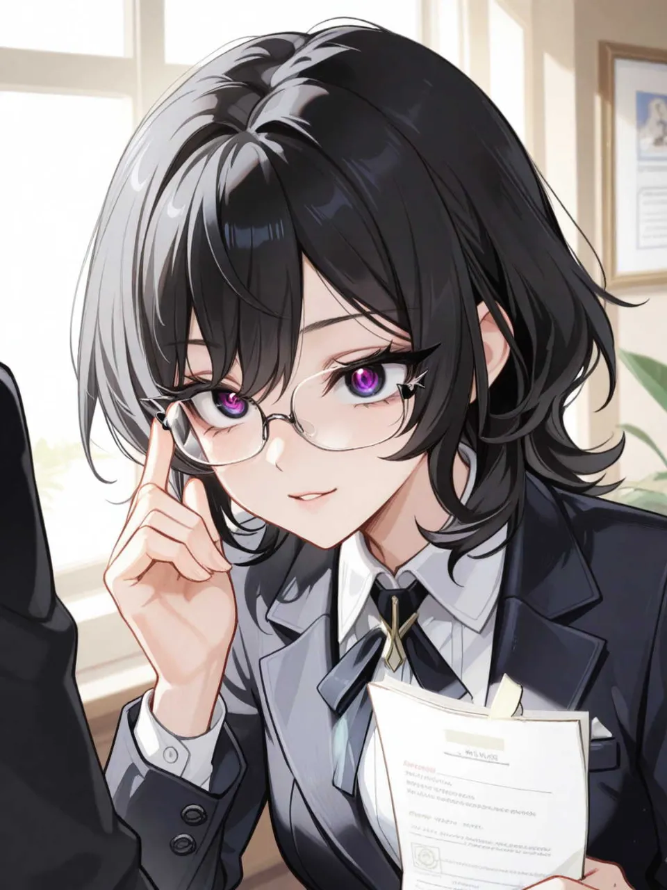 メガネをクイッと
